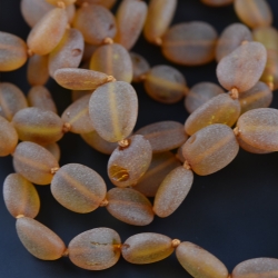 Cognac Amber necklace flat olive raw